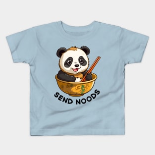 Kawaii Panda in Bowl of Ramen Send Noods Kids T-Shirt